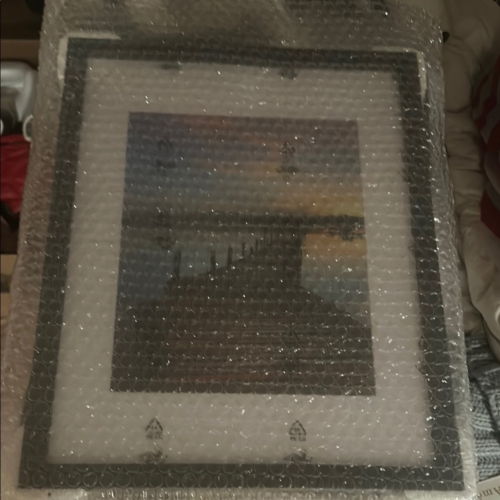 3 large Black Frames for Hanging with White Frames & Clear Plastic New